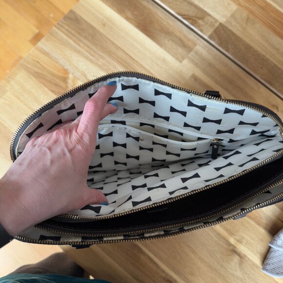 Kate Spade Grove Street Barton Leather Satchel – Brown & Taupe - Picture 9 of 11